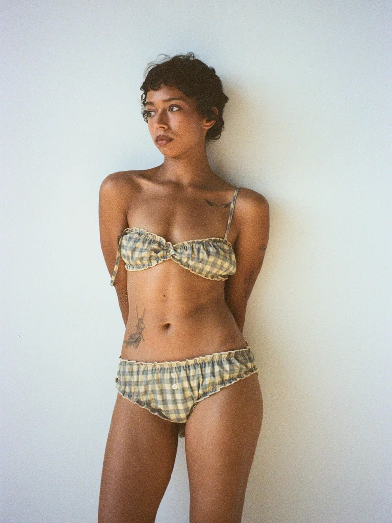 Oddli Plaid Bralette
