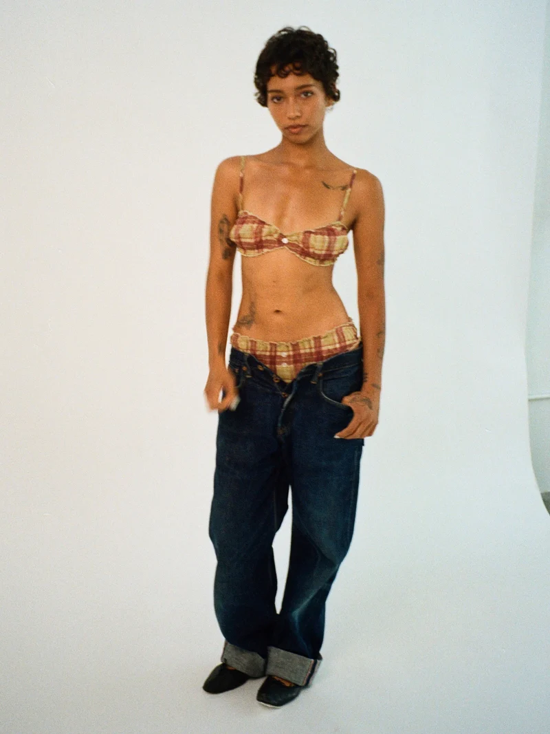 Oddli Plaid Bralette