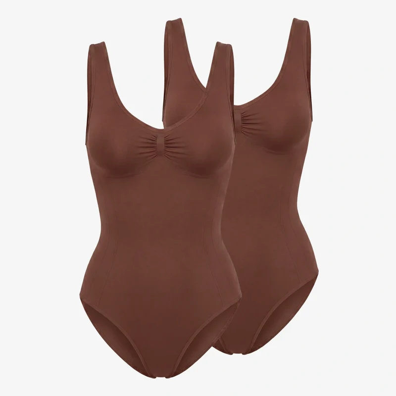 Shaping Body mit breiten Trägern | Braun
