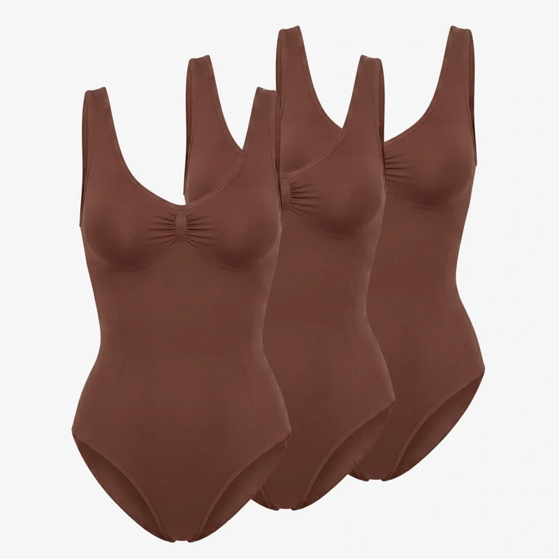 Shaping Body mit breiten Trägern | Braun