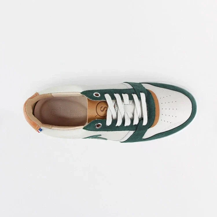 Basket française Belis Creme Vert