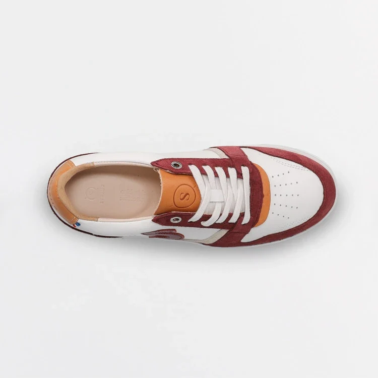 Basket française Belis Blanc Bordeaux
