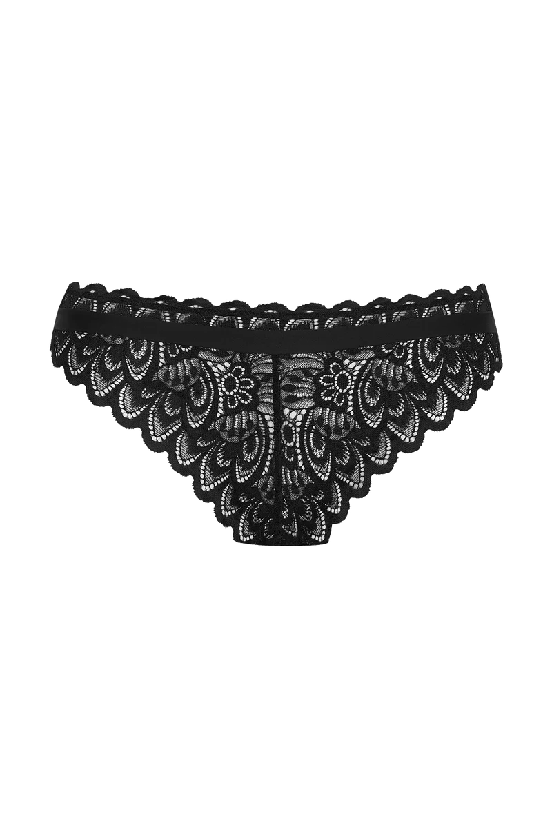Slip Dentelle Audacieuse - Noir
