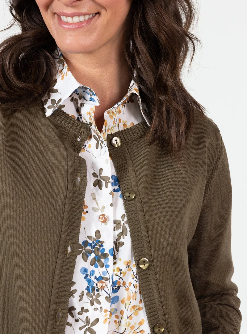Cardigan femme en laine mérinos vert jonc