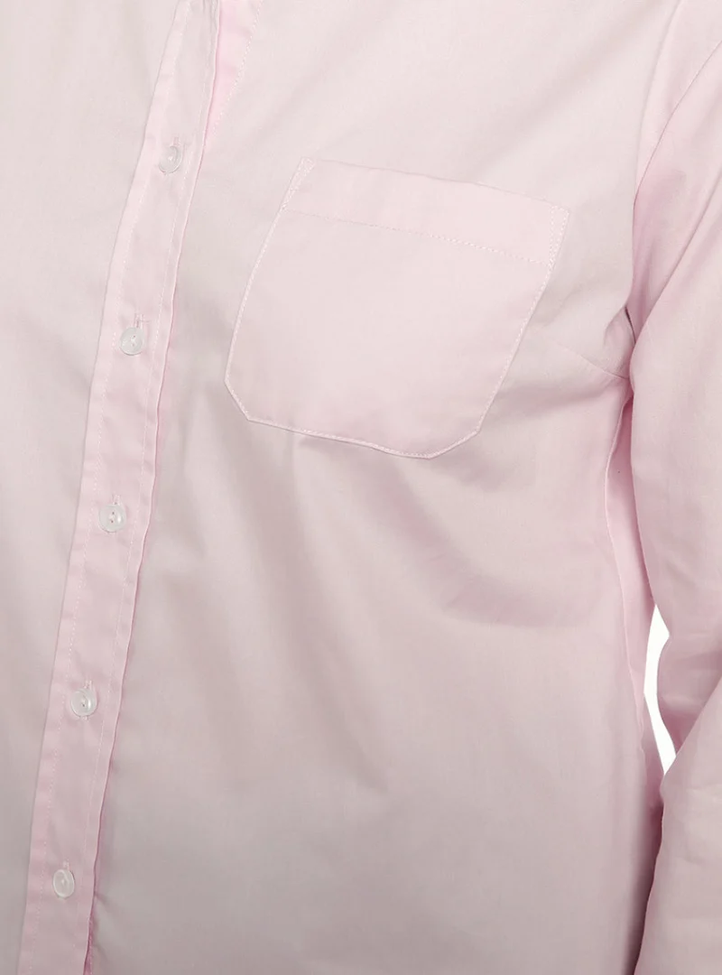 Chemisier cintré, manches longues rose