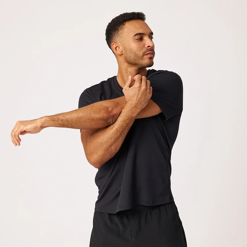Trainingsshirt Allover Mesh Herren | Schwarz