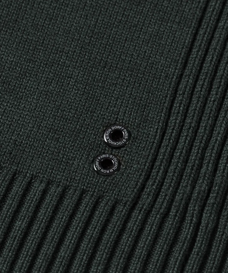 Cotton-Wool Navy Sweater w. Side Rib: Military Green