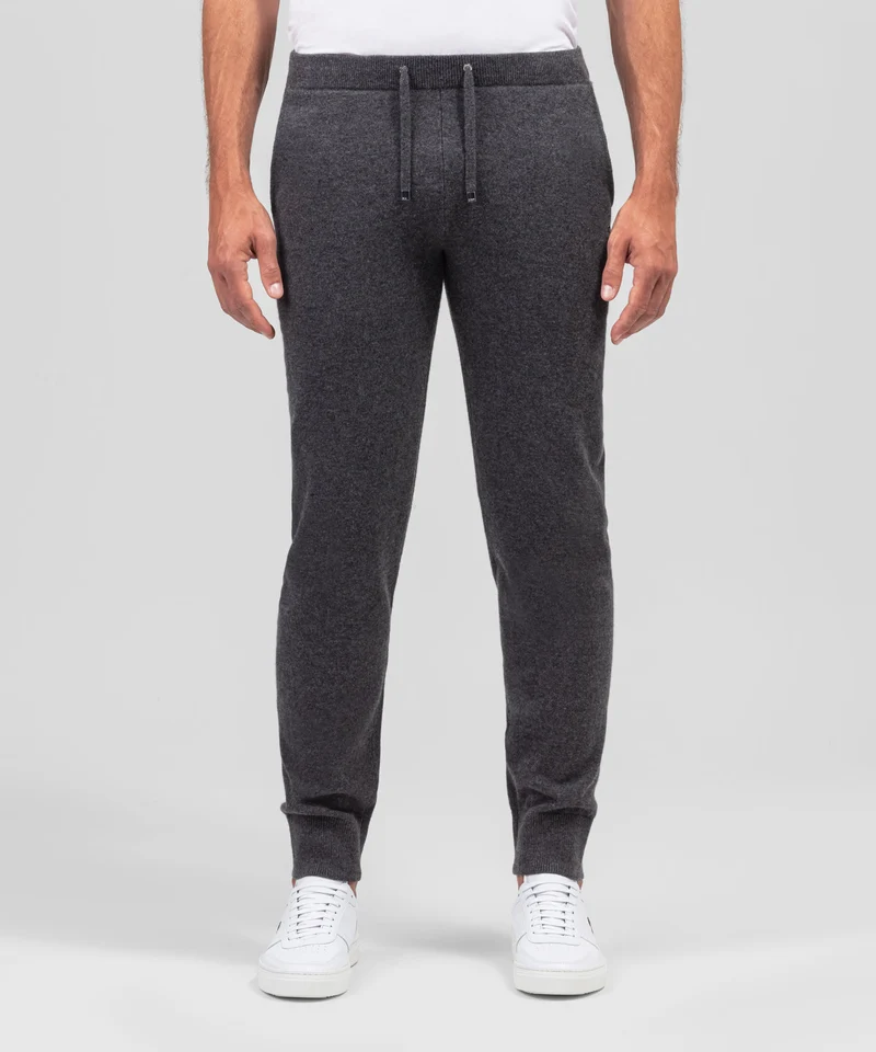 Cashmere Pants: Dark Grey Melange