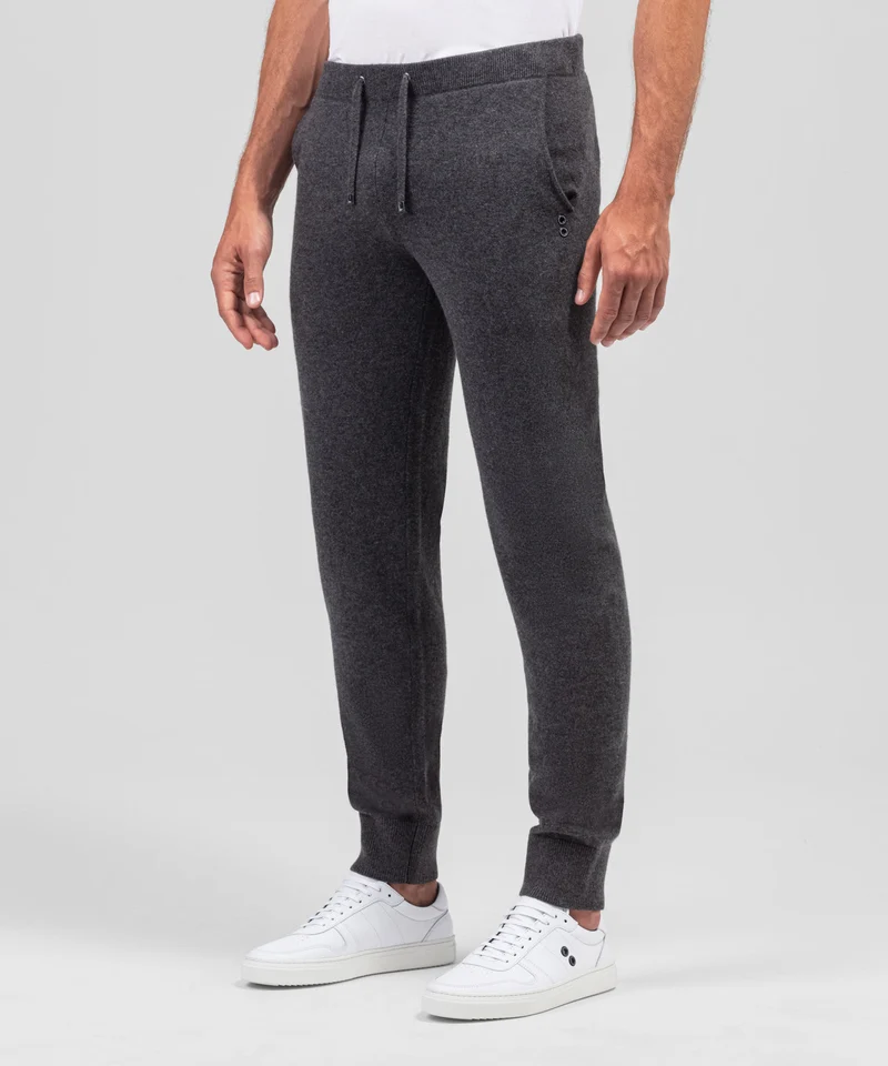 Cashmere Pants: Dark Grey Melange
