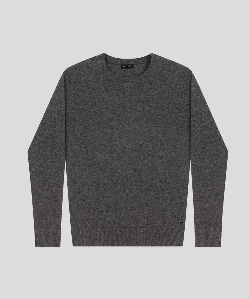 Cashmere Sweater: Dark Grey Melange