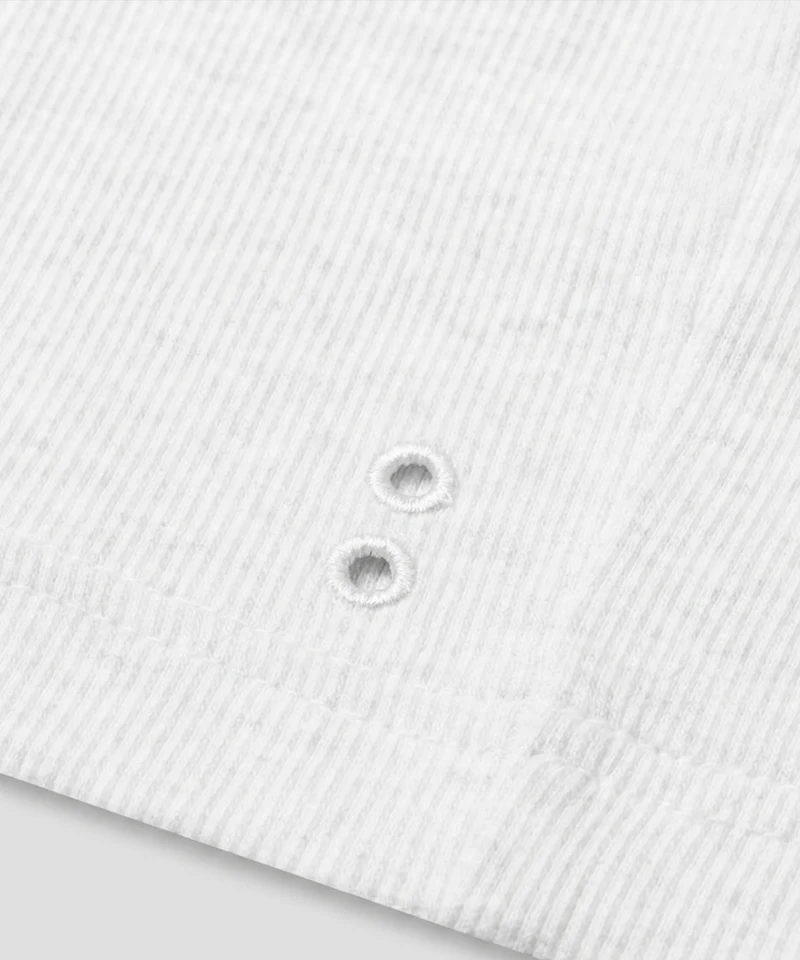 Army Ribbed Tank Top: White