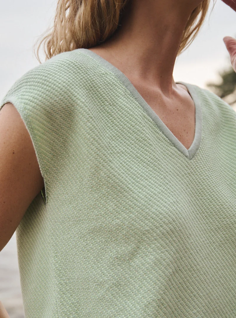 Pull manches courtes col V Floriane