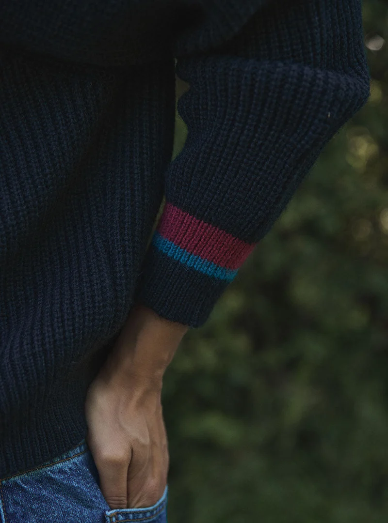 Pull maille perlée mohair noir Elsa