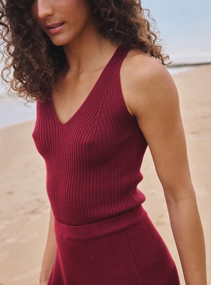 Top maille cotelée Éloïse