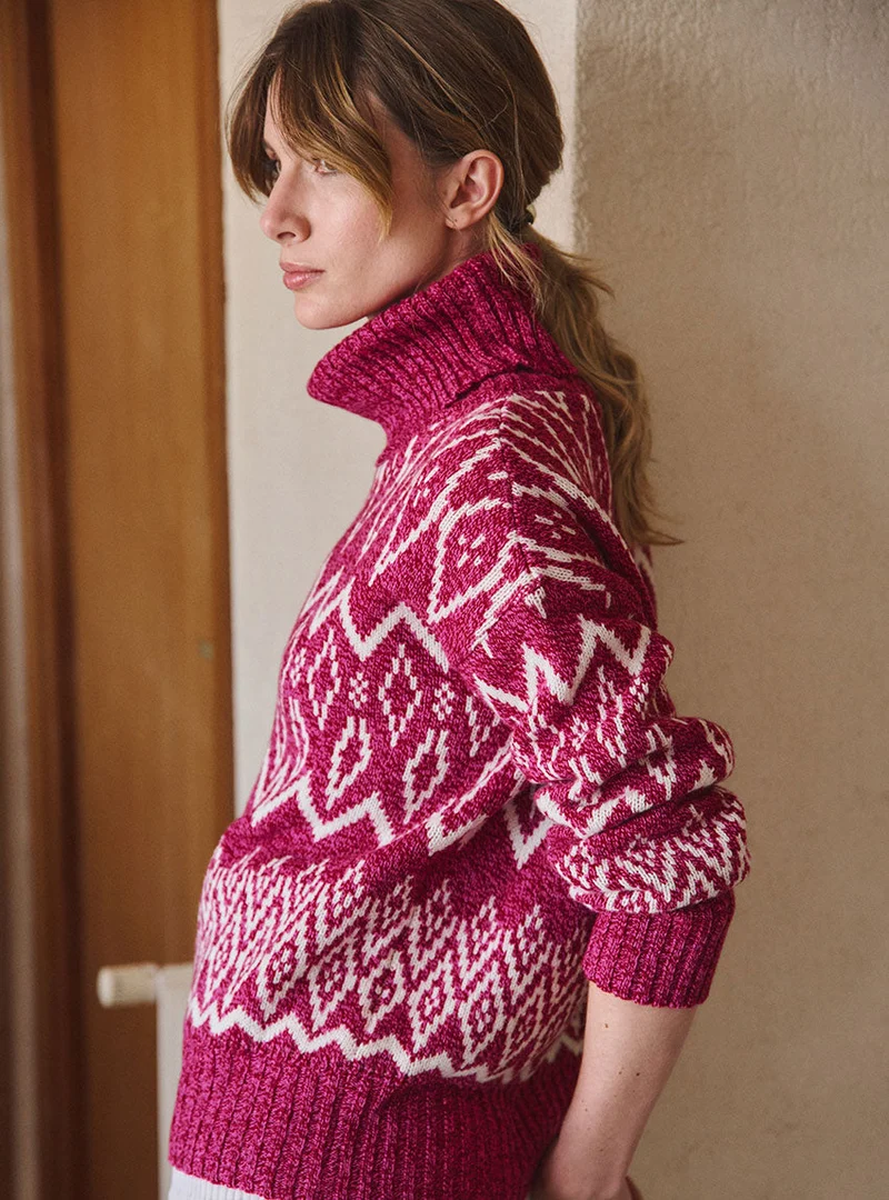 Pull col roulé laine mérinos Émilie