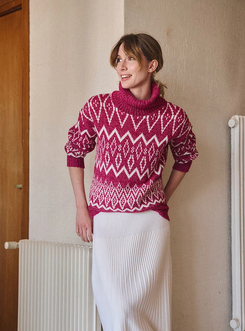 Pull col roulé laine mérinos Émilie
