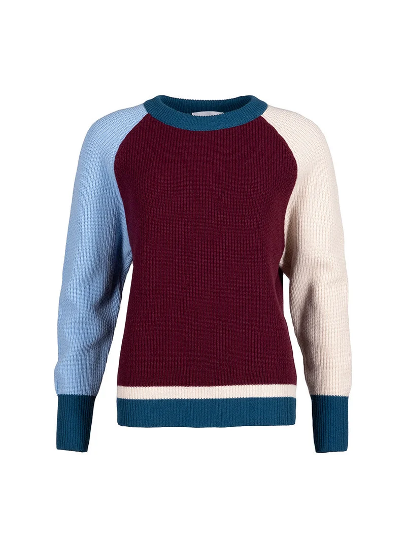 Pull laine mérinos et cachemire tricolore Élisabeth