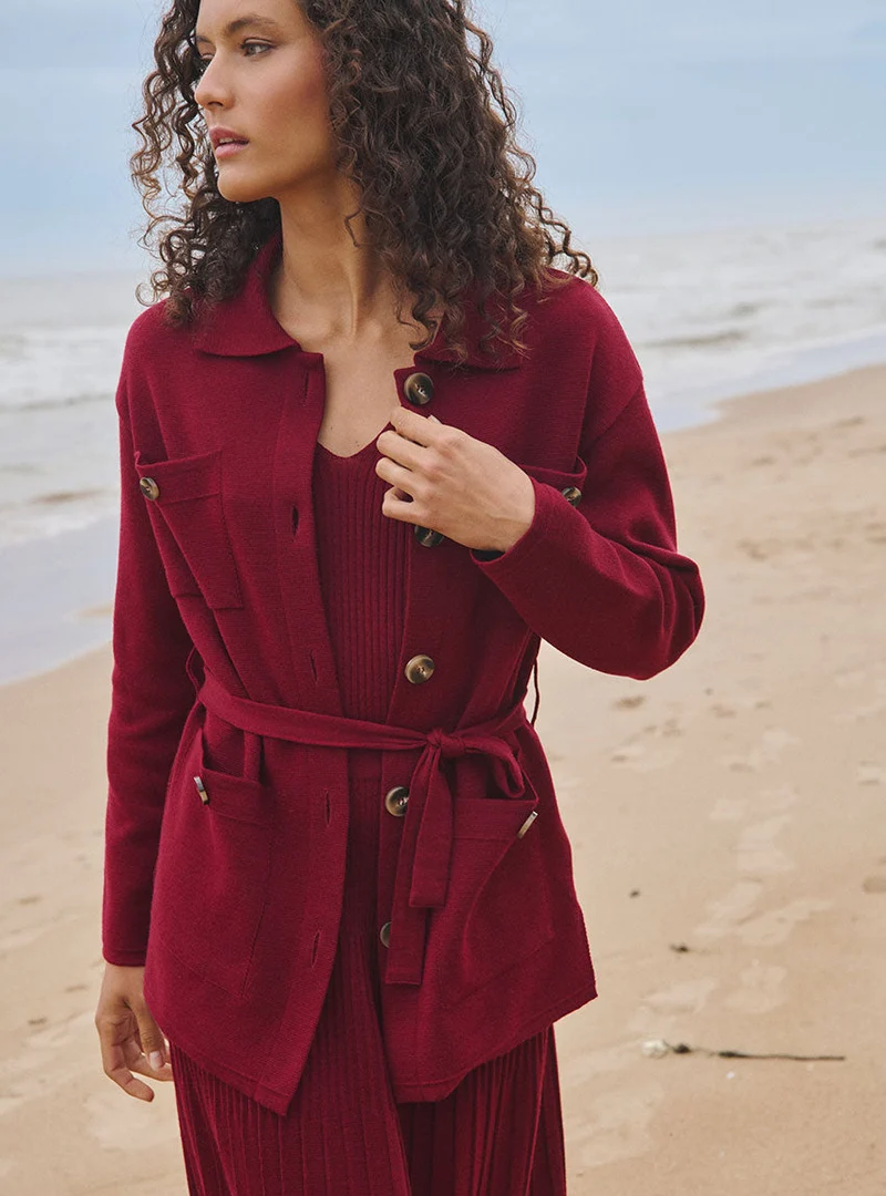 Veste saharienne bordeaux Ella
