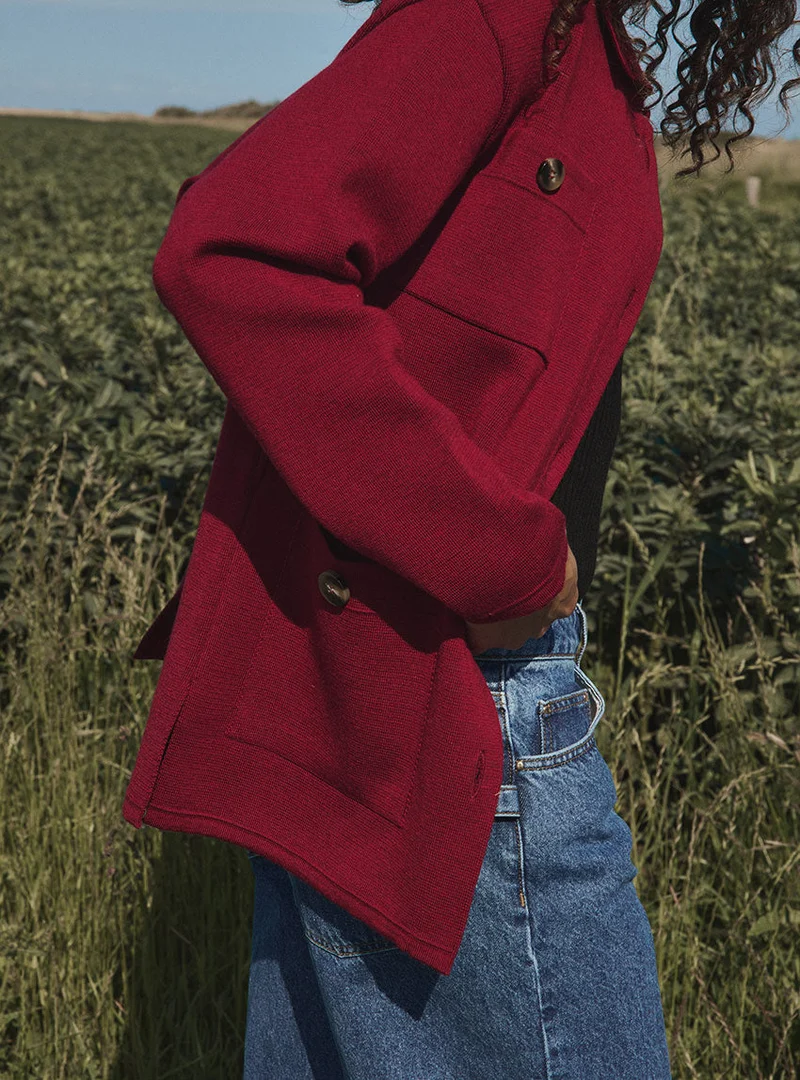 Veste saharienne bordeaux Ella