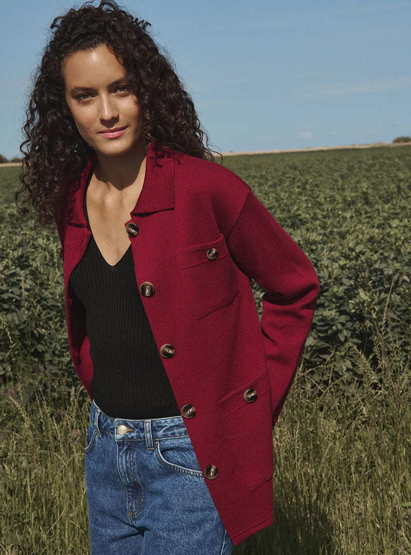 Veste saharienne bordeaux Ella