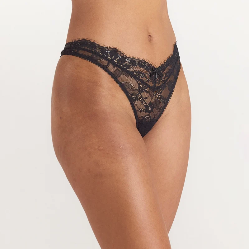 String en Dentelle - Noir