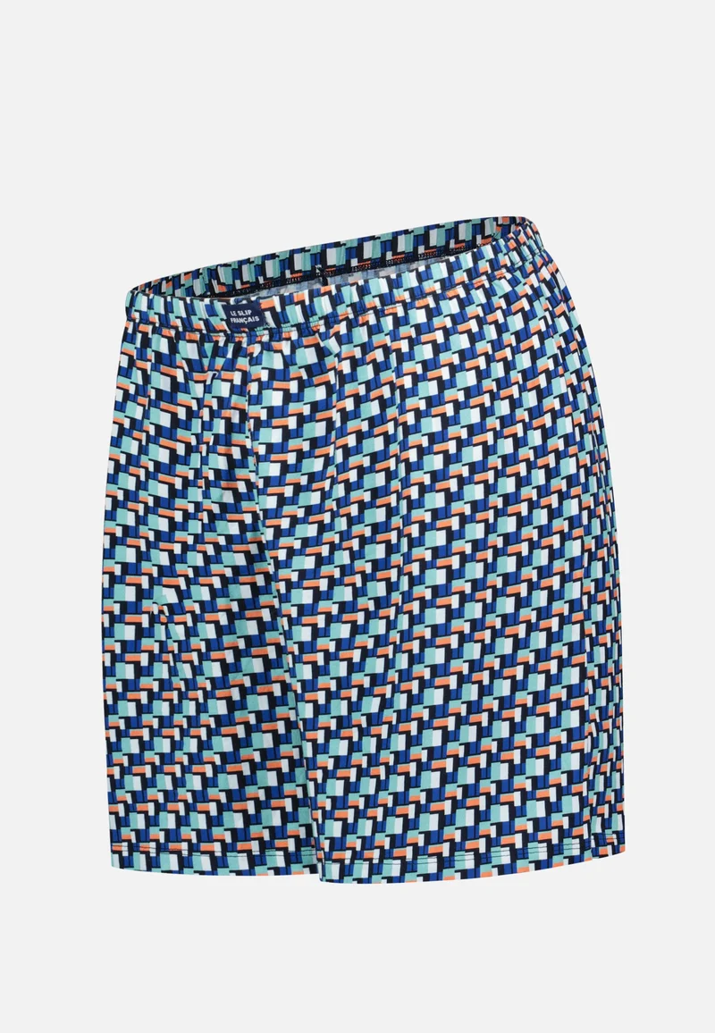 Bas de pyjama court à motif corbusier en coton - Fredy Corbusier Vert Azur