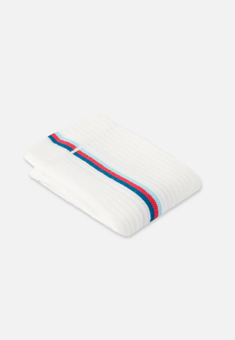 Chaussettes de sport mi-hautes rayées bleu, rose et vert - Wilfried Lignes Bleu Canard Rose Cerise Vert D'Eau