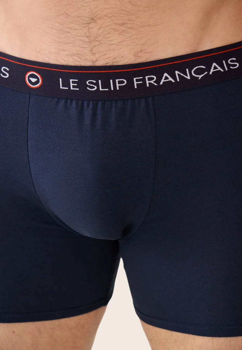 Boxer long marine en coton - Redoutable Long Marine