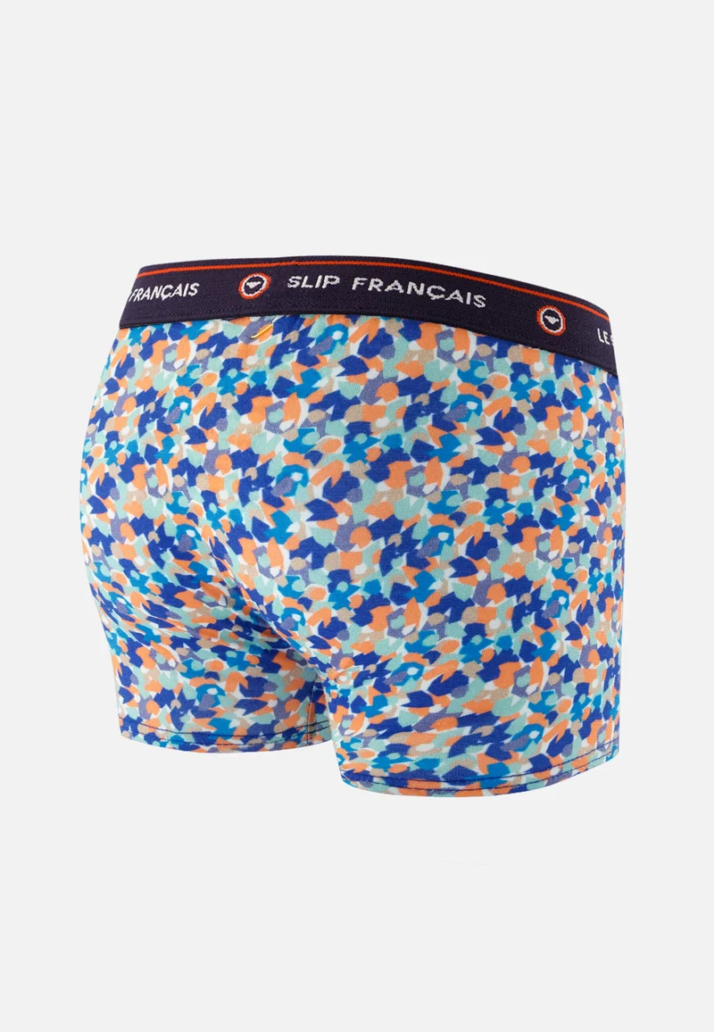 Boxer enfant bleu à motif confetti en coton - Petit Joseph Confetti Bleu Nautique