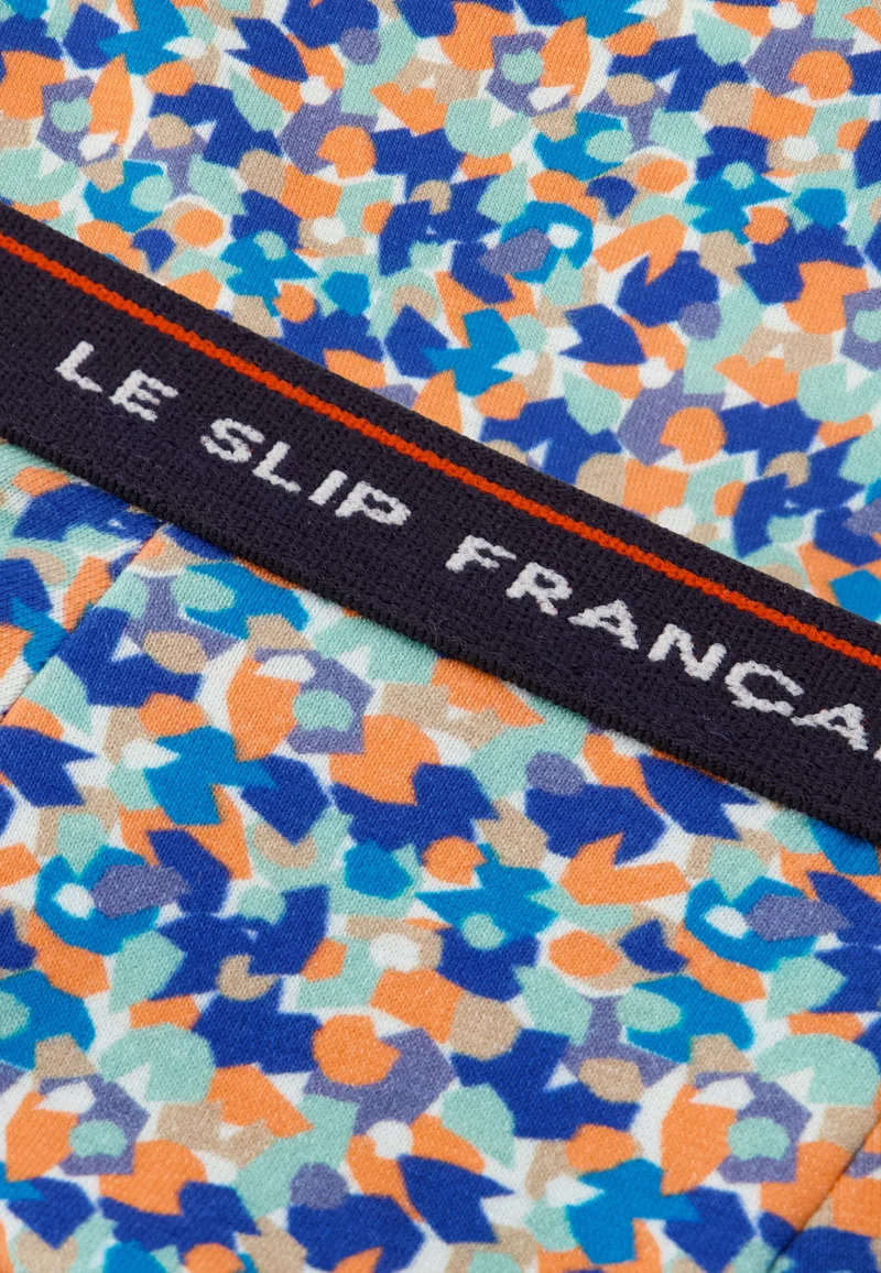 Boxer enfant bleu à motif confetti en coton - Petit Joseph Confetti Bleu Nautique