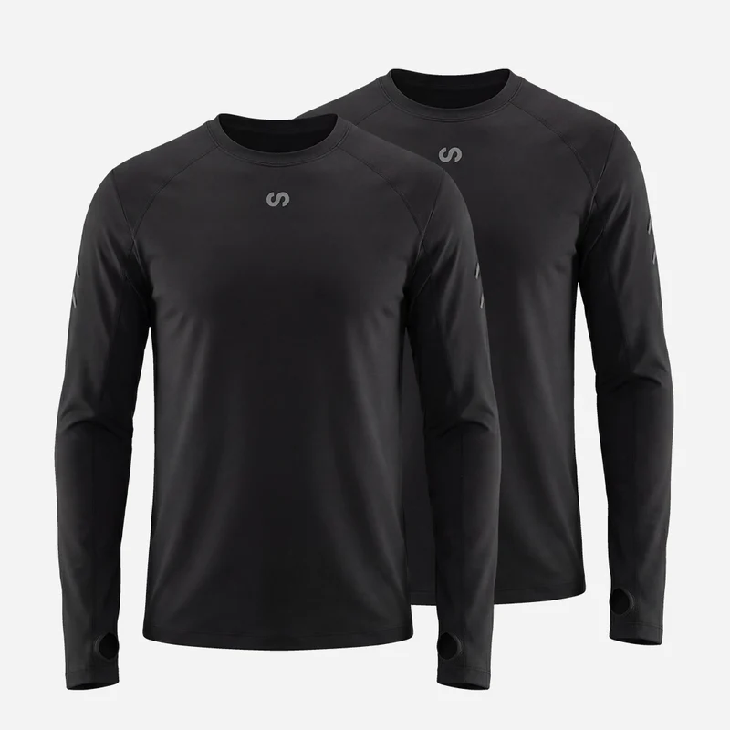 Laufshirt langarm Herren | Schwarz