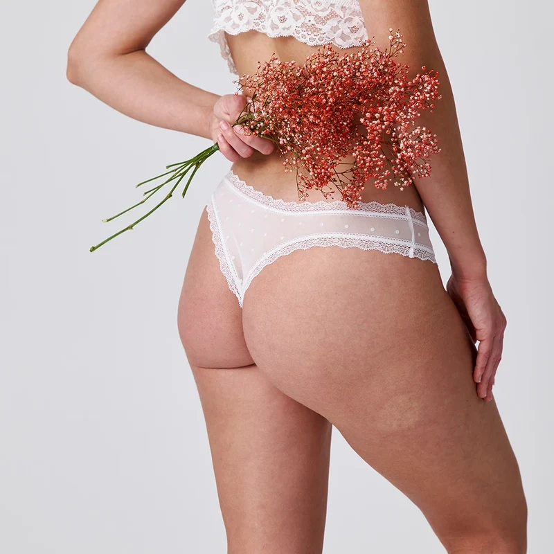 Tangas mit Spitze love | Weiß