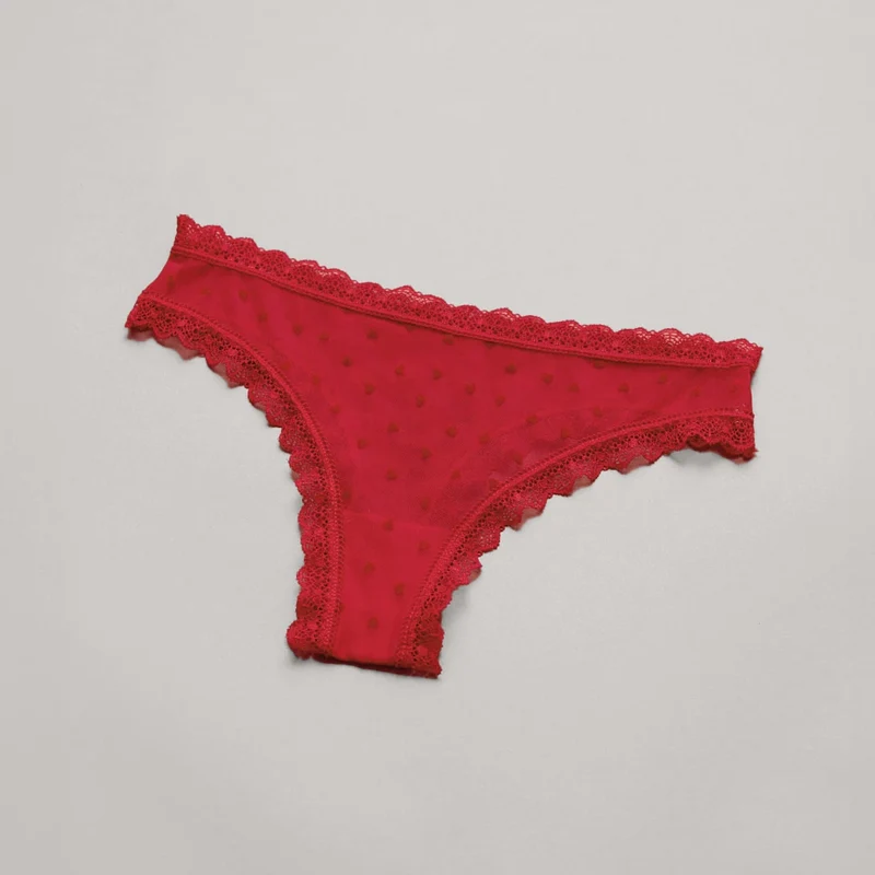 Tangas mit Spitze love | Kirschrot