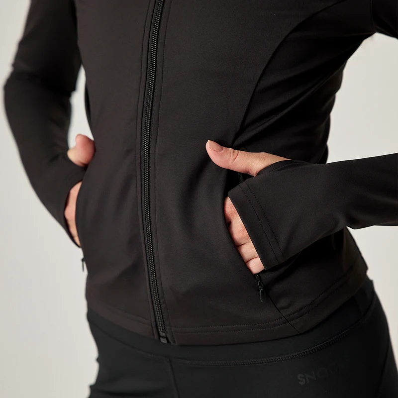 Sportjacke Damen mit Reißverschluss | Schwarz