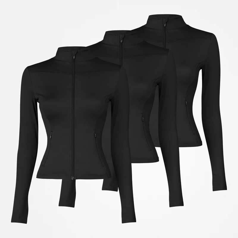 Sportjacke Damen mit Reißverschluss | Schwarz