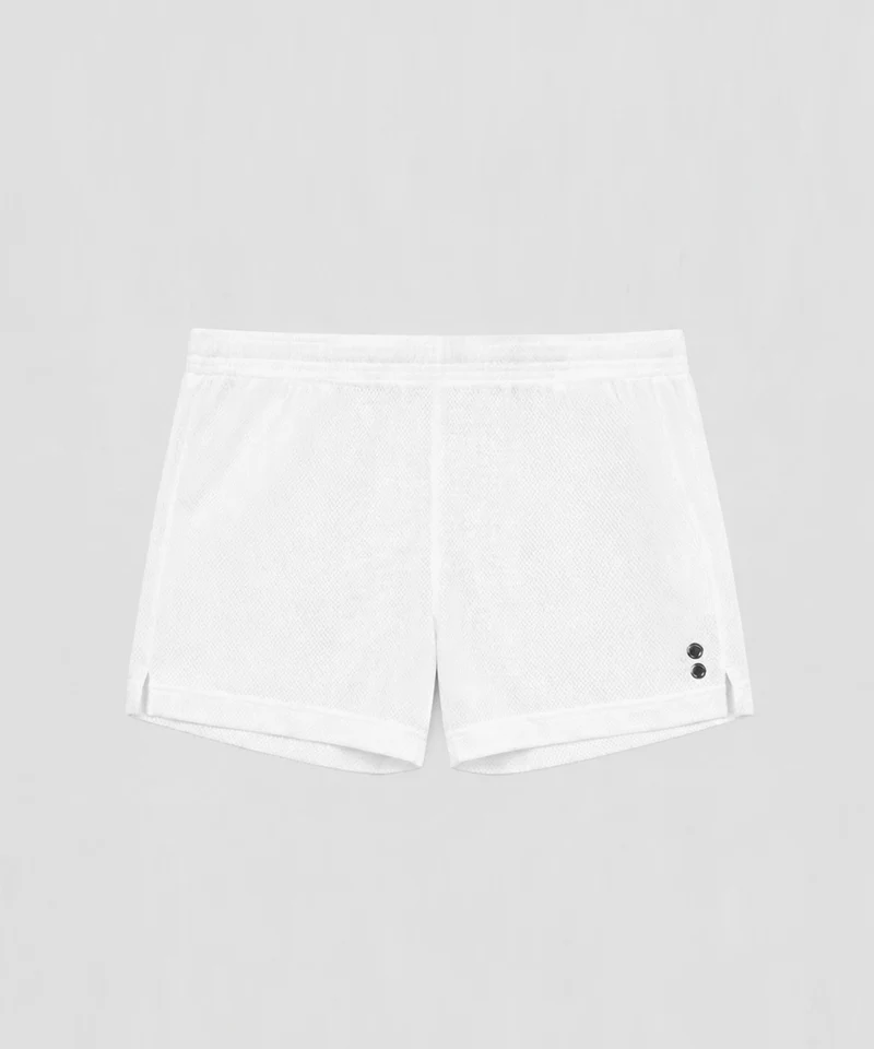 Mesh Home Shorts: White