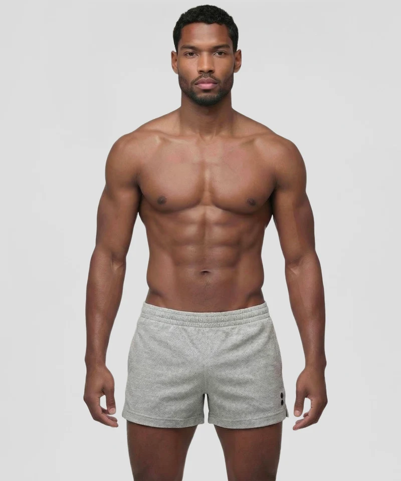 Mesh Home Shorts: Grey Melange
