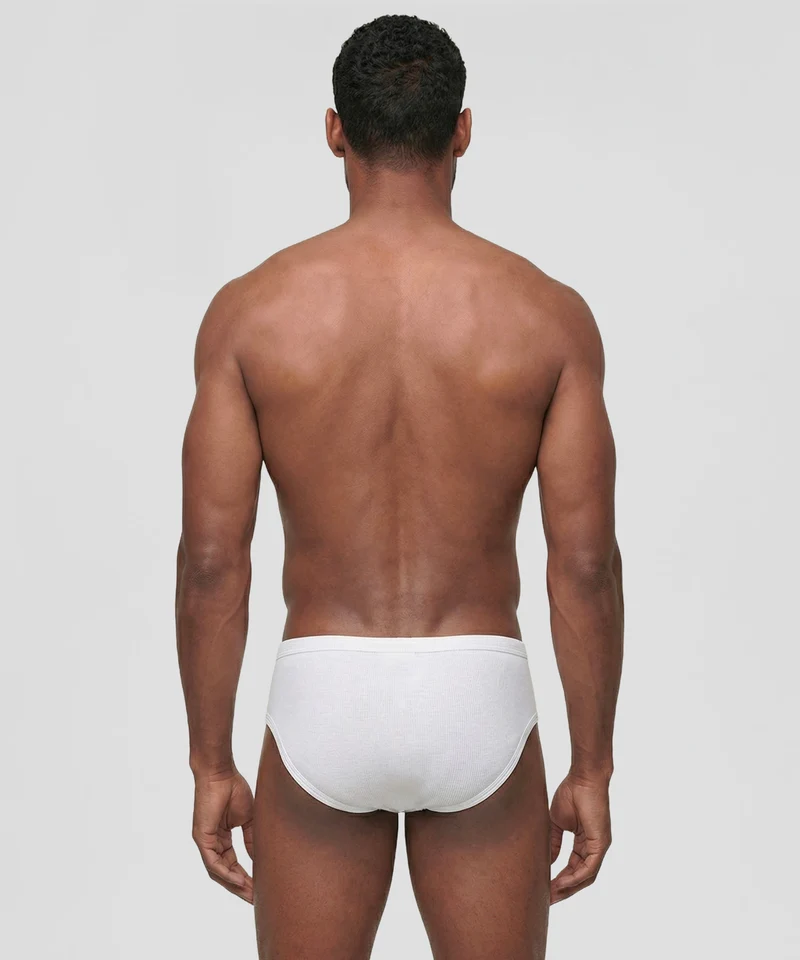 Army Ribbed Y-Front Briefs: White