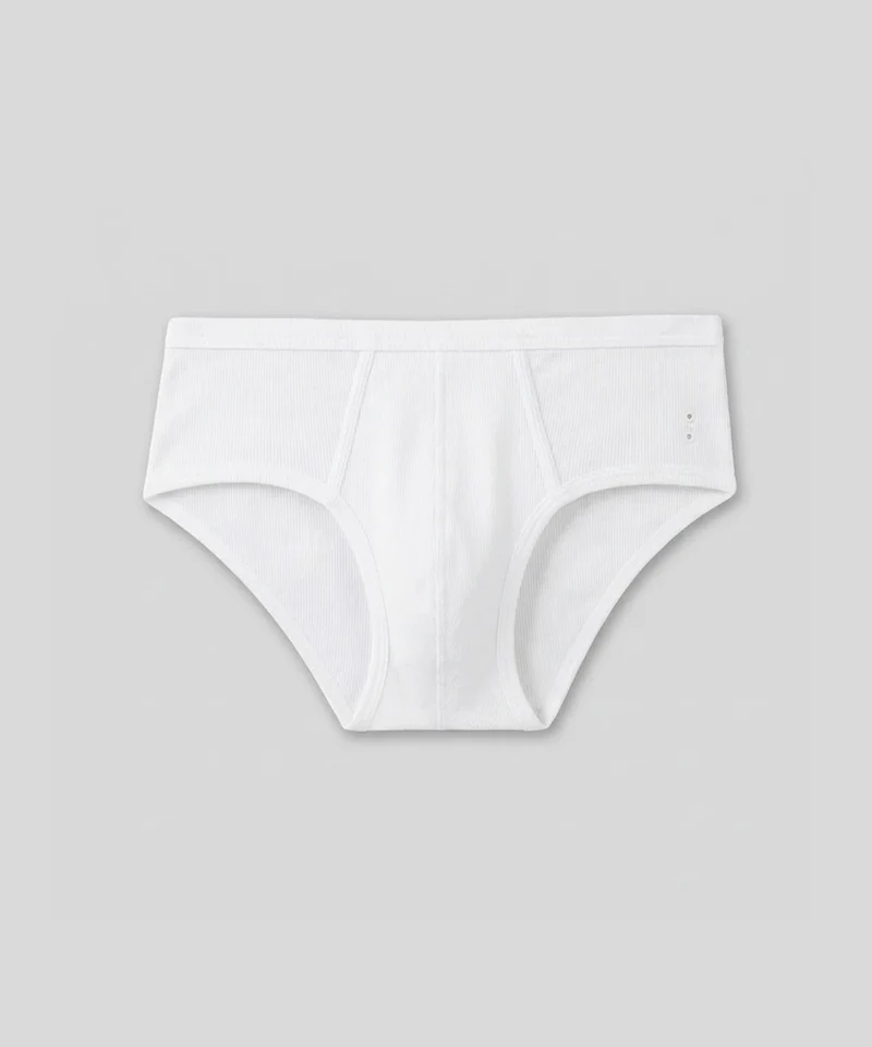 Army Ribbed Y-Front Briefs: White