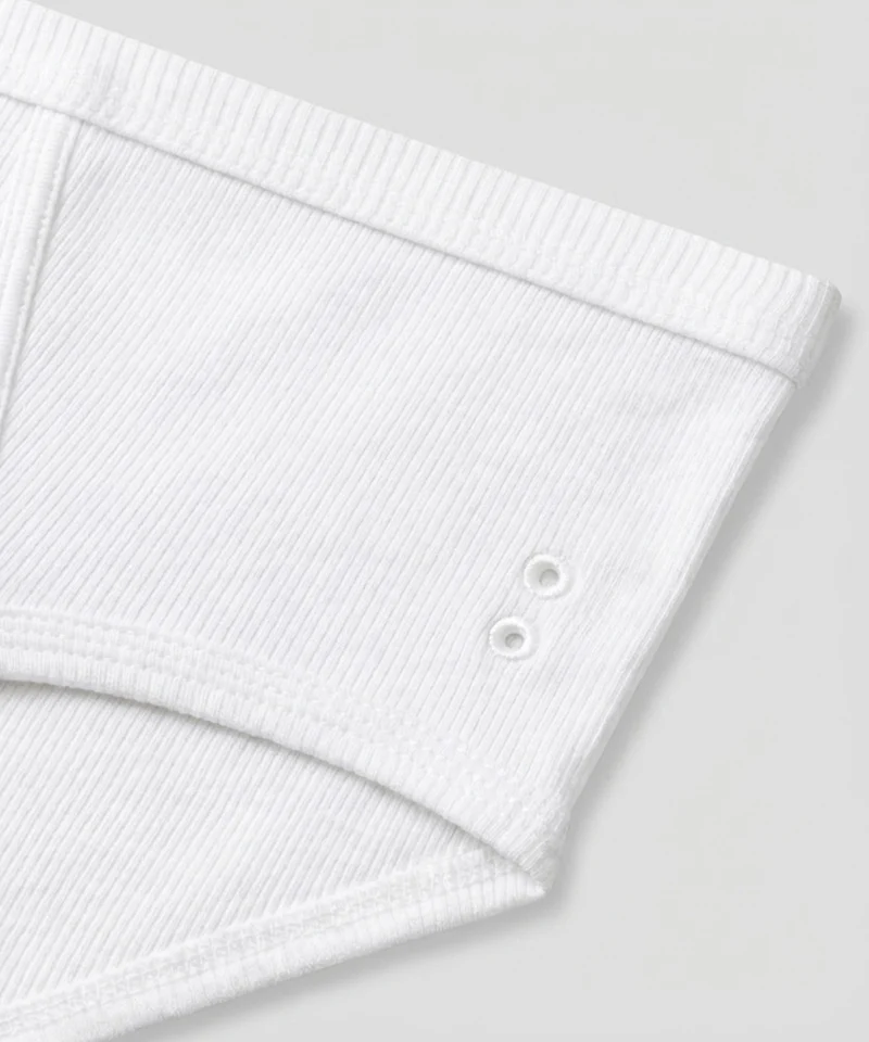 Army Ribbed Y-Front Briefs: White