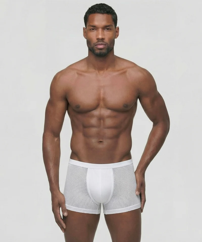 Mesh Boxer Briefs: White