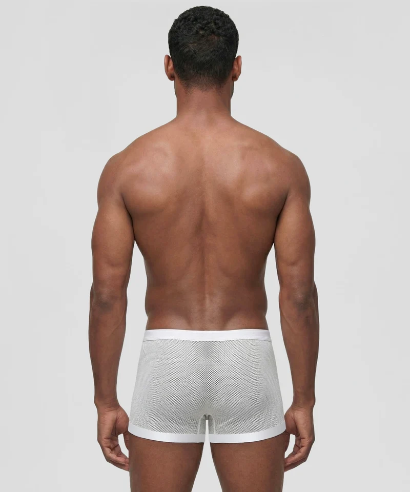 Mesh Boxer Briefs: White