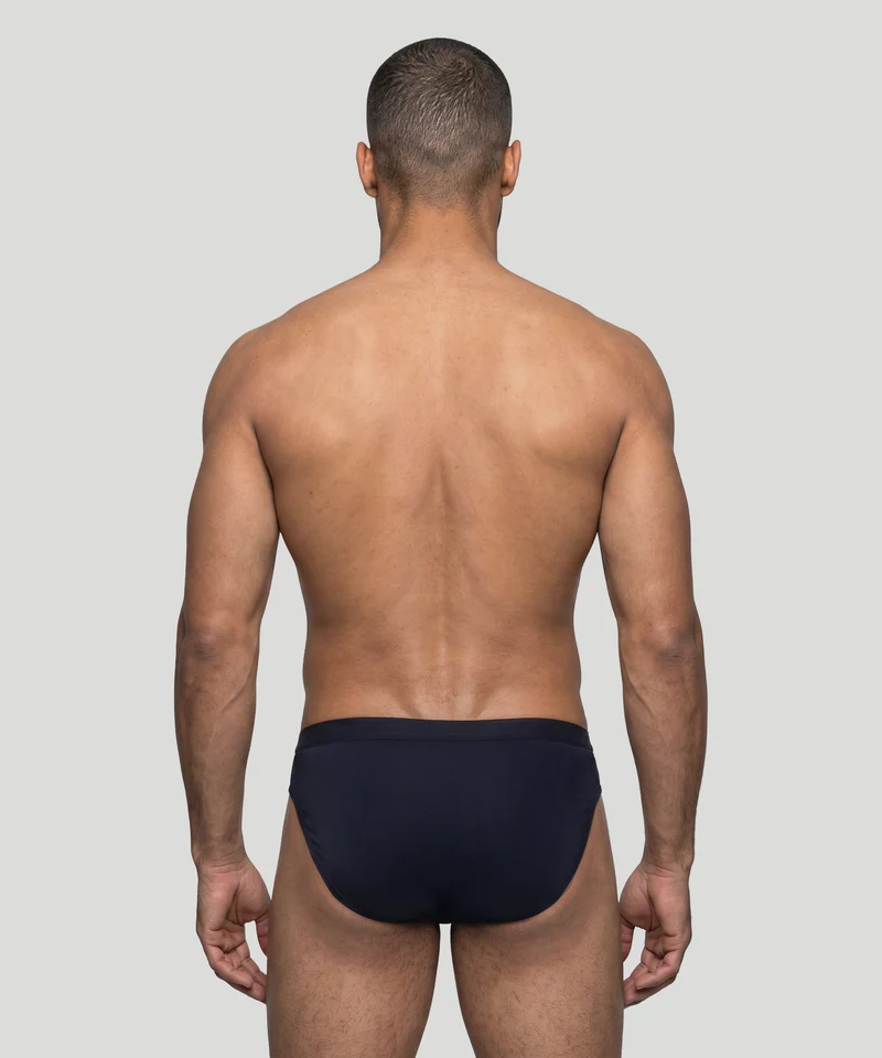 Slim Y-Front Briefs: Navy