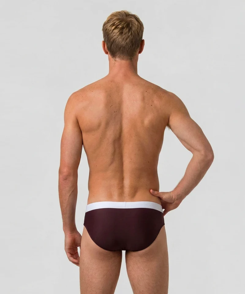 Swim Briefs w. Waistband: Espresso