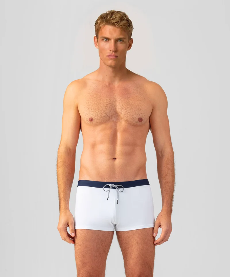 Swim Trunks w. Waistband: White