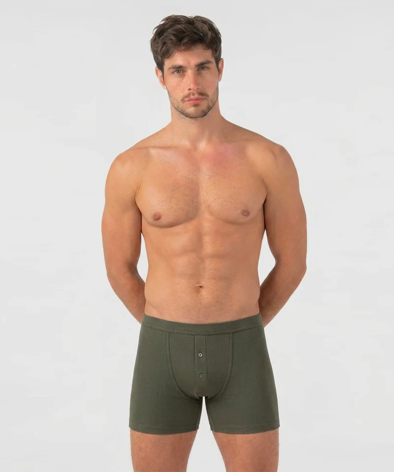 Army Ribbed Night Shorts: Military Green