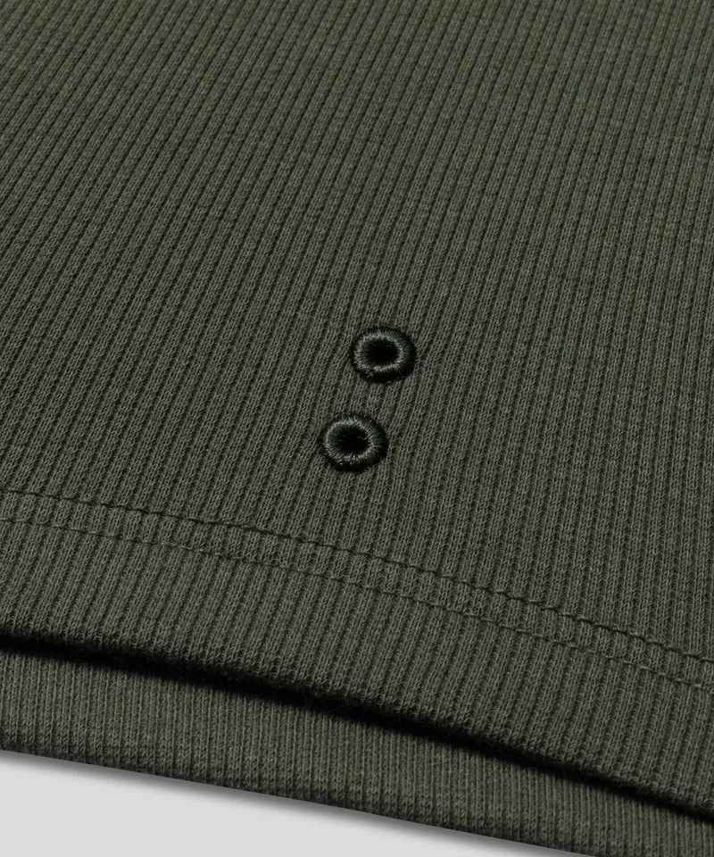 Army Ribbed Night Shorts: Military Green