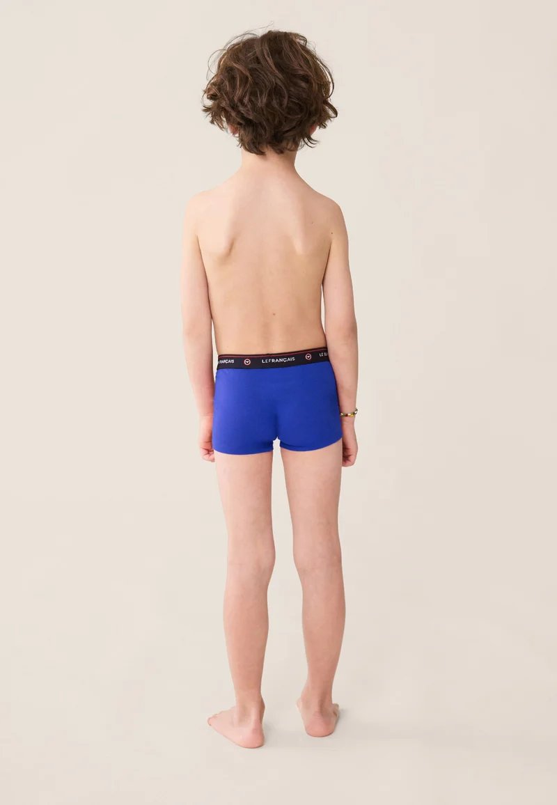 Boxer enfant bleu en coton - Petit Joseph Bleu Nautique