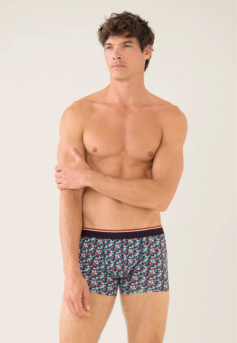 Boxer vert à motif confetti en coton - Marius Confetti Vert D'Eau