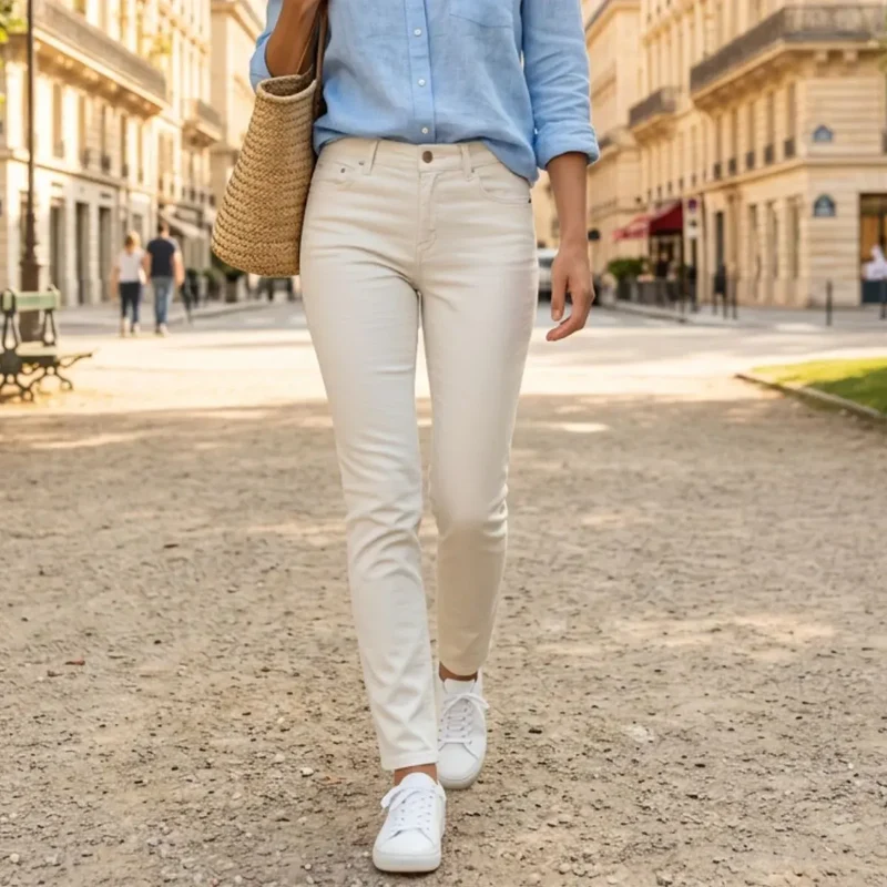 Jean français Femme Ecru